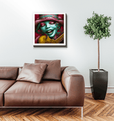 Whimsical Wonders II Wrapped Canvas in Living Room.